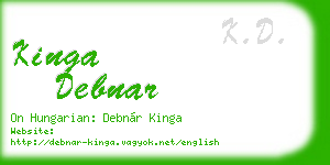 kinga debnar business card