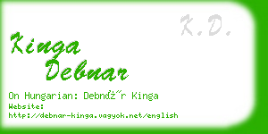 kinga debnar business card